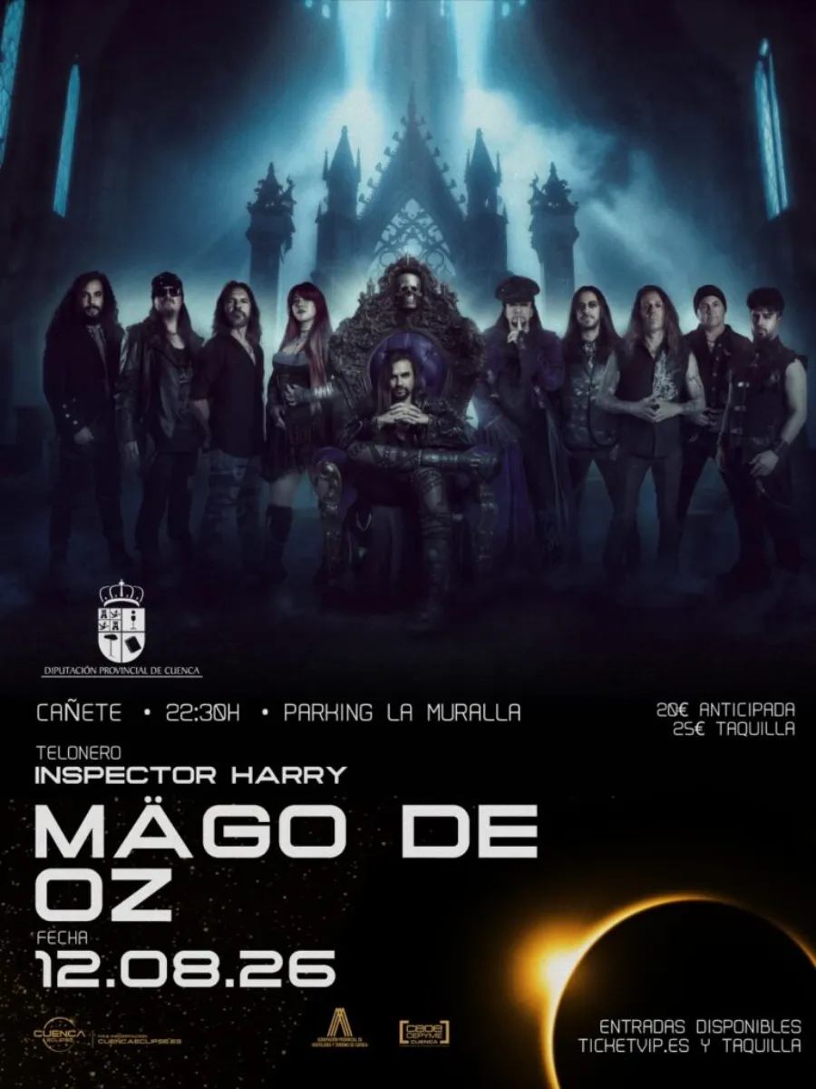 Cartel de Mägo de Oz con Inspector Harry, 12 de agosto de 2026 en Cañete